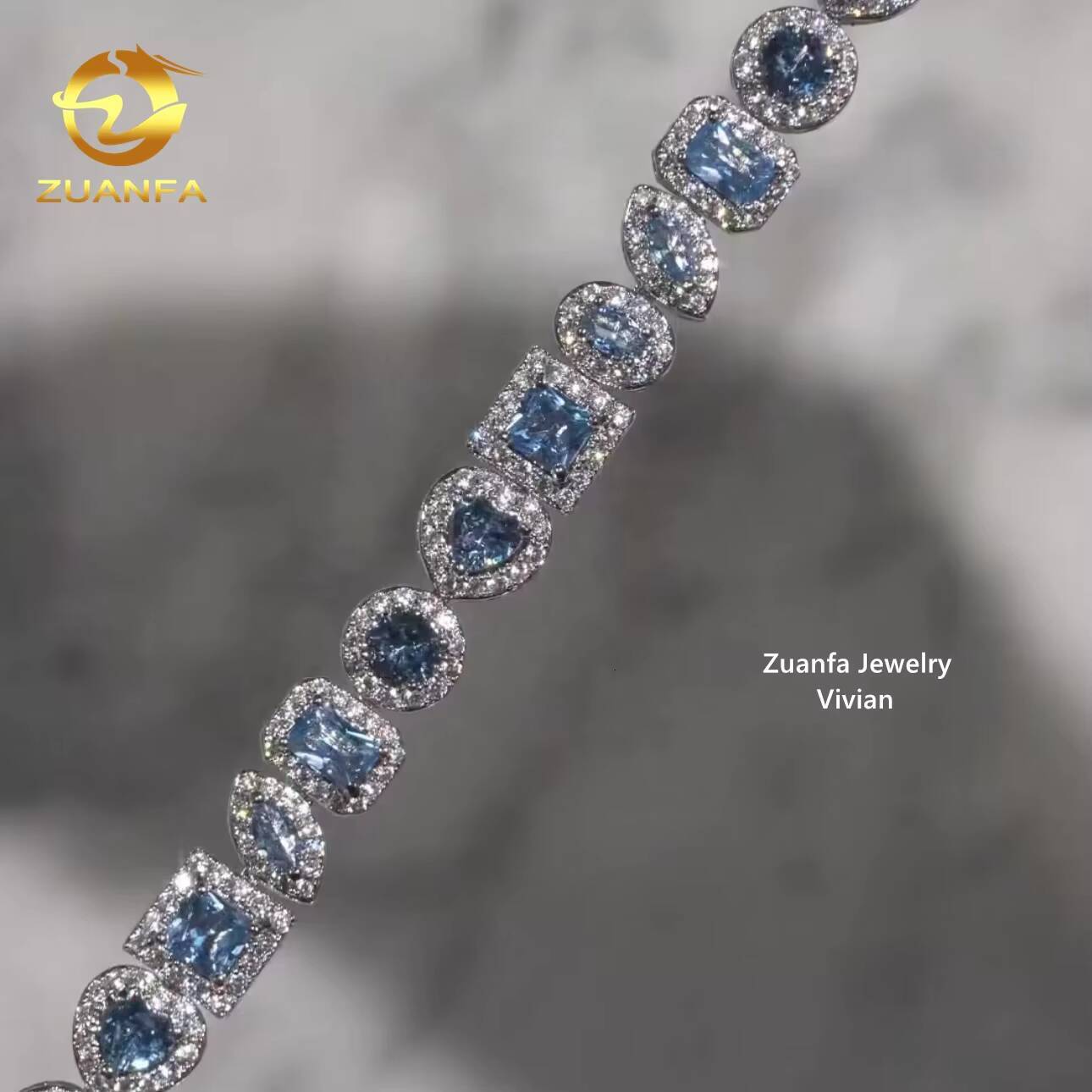Iced Out D Color VVS Moissanite Diamond Sterling Silver 925 Hip Hop Jewelry Cuban Link Bracelet Moissanite Diamond Bracelet