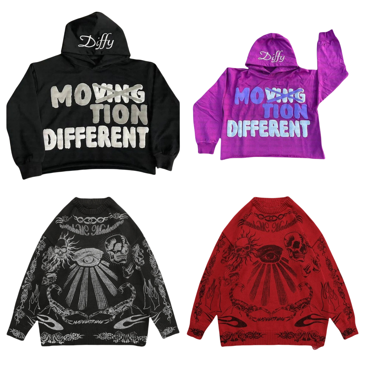 Y2K Letters Foam Printed Hoodies High Street Hip-Hop Loose Zipper Tops men Gothic Harajuku Casual Retro Large-sized Sweatshirt Unisex