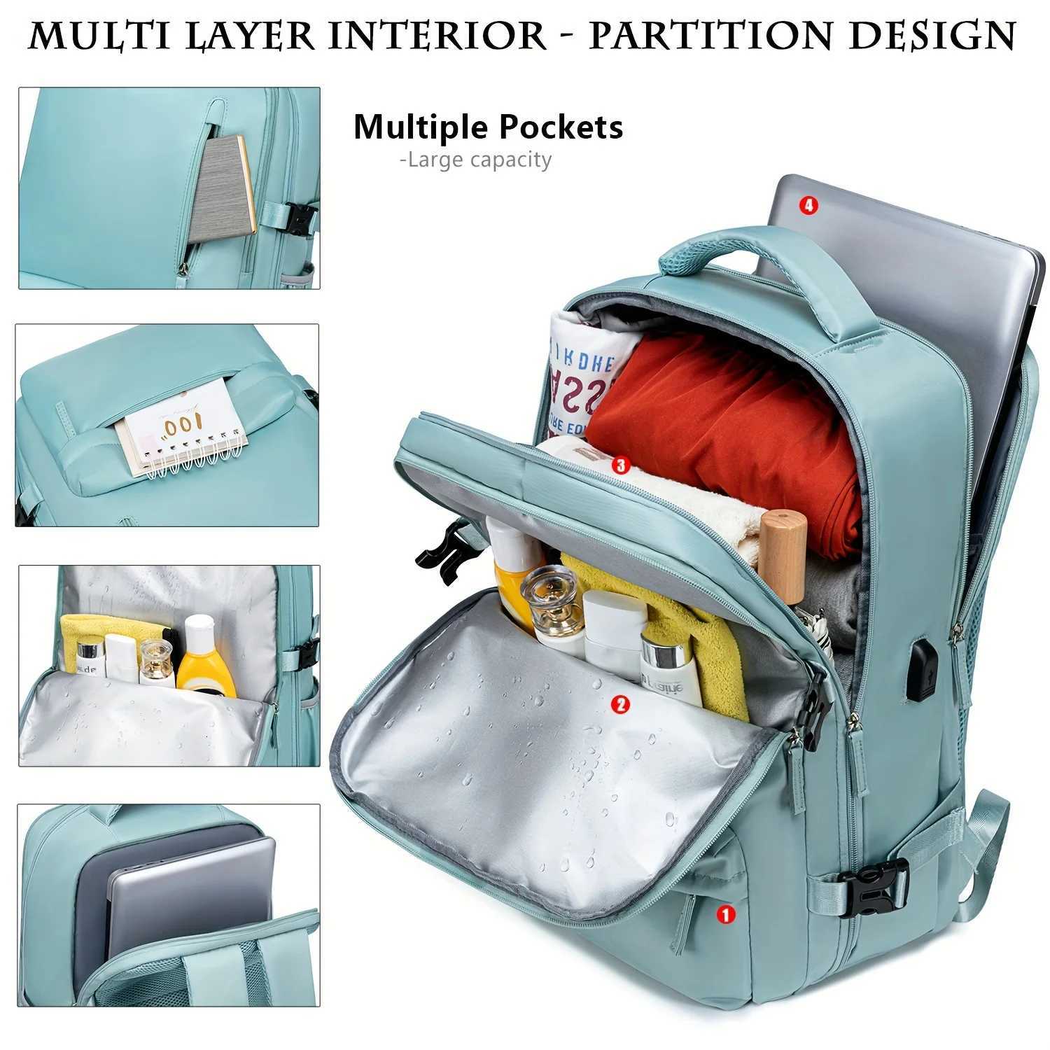 Mens travel backpack waterproof laptop backpack compartment with shoes laptop carry-on backpack S250728