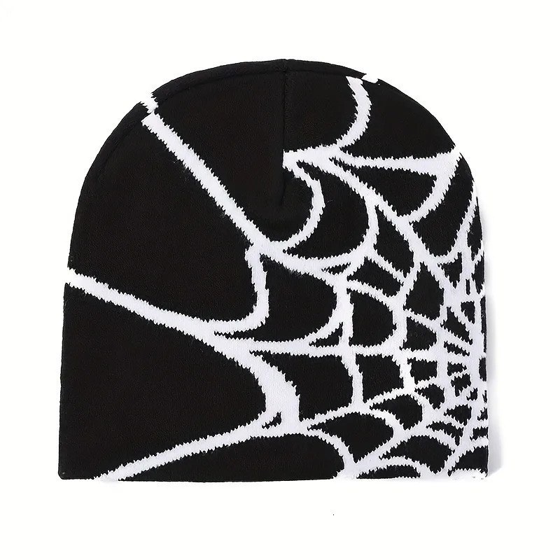 Spider Web Pattern Jacquard Knit Hat Autumn/winter Warm Y2k Style Fashionable Unisex Suitable for Outdoor Activities Hall 250724