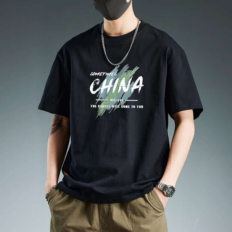 Designer T Shirt Japanese Style Summer Round Neck T-Shirt Men's Short Sleeve Top Trendy Loose Half Sleeve Fashion Printed Cotton Tee Shirt Graphi