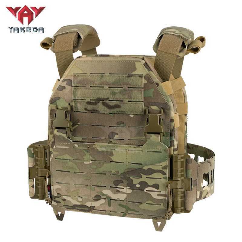 YAKEDA 1000D Nylon Camo Tactical Vest Plate CarrierHunting Vest with Laser Cut Molle for Training and Personal Defense Equipment Z250728