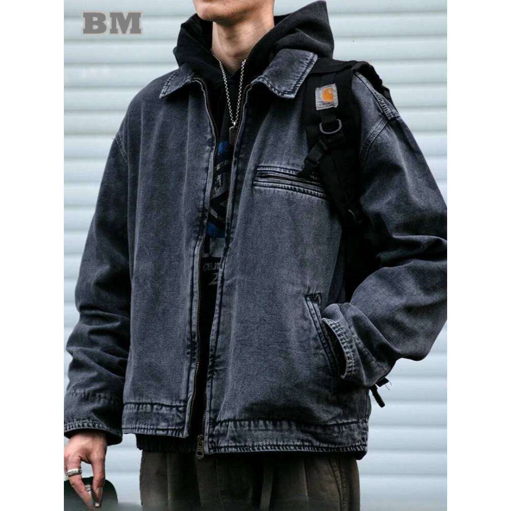 Japanese Vintage High Quality Cargo Mens Clothing Outdoor Casual Short Detroit Jacket Autumn Haruku Trend Lapel Coat 250728