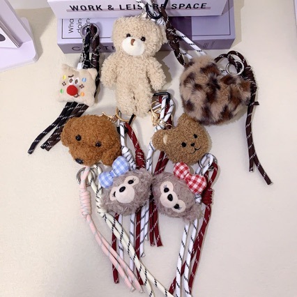 Fashion Cartoon Lina Belle Doll DIY Keychain Bow Student Braided Duffy Rope Bag Pendant