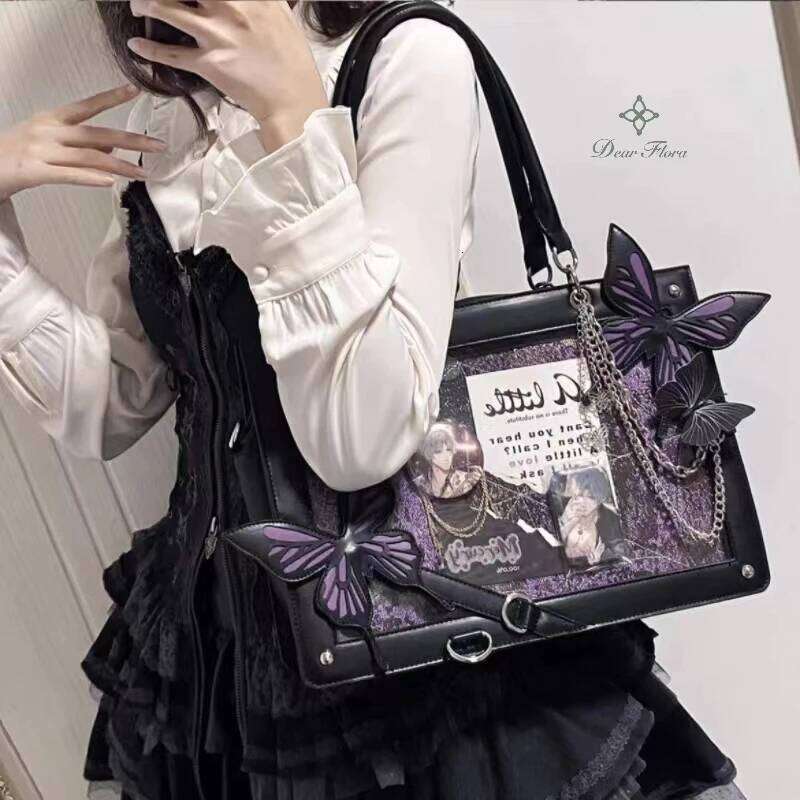 Designer bag Labyrinth Butterfly Spider Web Letter Chain Handbags L Transparent Ita Lolita Gothic Tote Vintage Fashion Shoulder Bag V