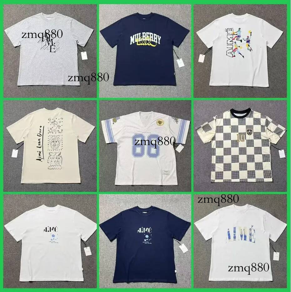 Men's Aimee Leon Dore T-Shirt Designer T-Shirt Classic Letter Printed Line Printed Landmark Building Round Neck Loose Trend I Dark Blue Dark Aimee Leon Dore ca0