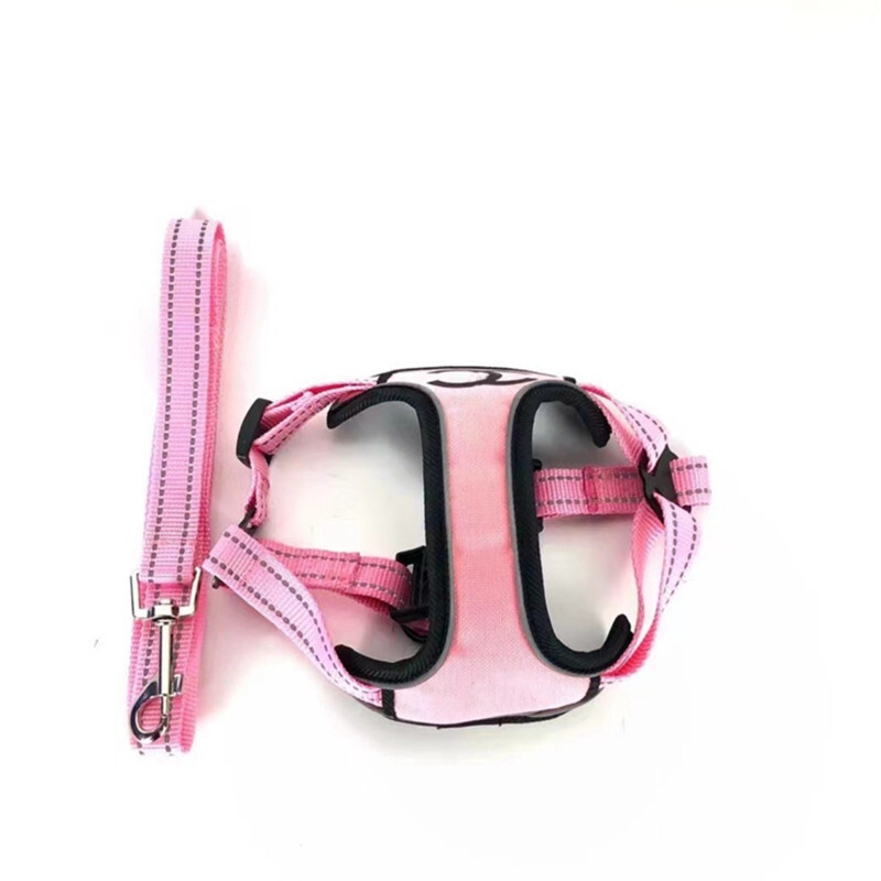 2025 new Collars Designer Harness And Leashes Set Printed Letter Pattern Dog Harnesses Soft Adjustable Vest For Small Medium Dogs Chihuahua