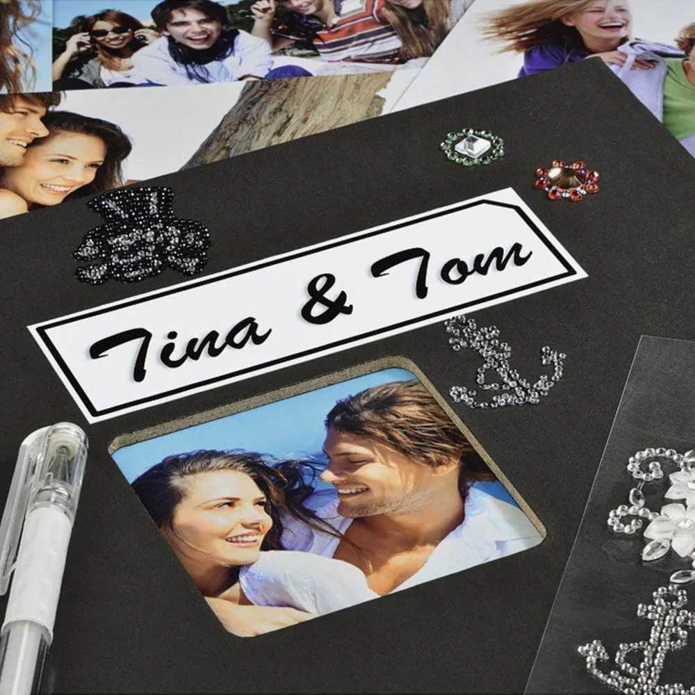 31 x 31cm Photo Album Creative 30 Black Pages DIY Album Scrapbooking Craft Paper Photograph Album for Wedding Anniversary Gifts Z250729