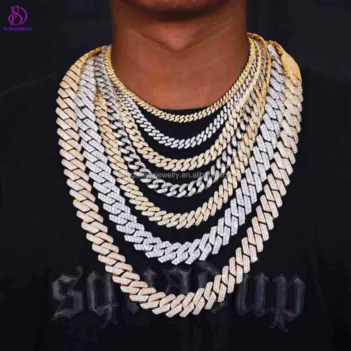 Factory Direct Sales China Factory Price 20Mm Moissanite Baguette Cuban Link Chain