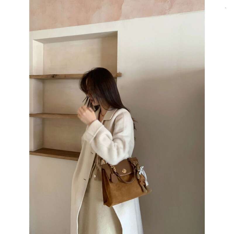 Maillard College Style Brown Backpack for Women 2024 New Spring Niche Designer Single Shoulder Bag