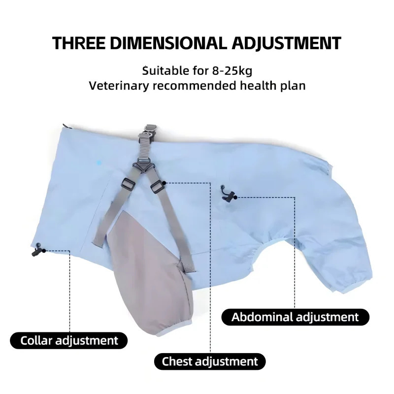 Pet Dog Waterproof Coat Puppy Hooded Jacket for Rainy Day Outdoor Raincoat Reflective Clothing Small Medium Large Dogs 250729