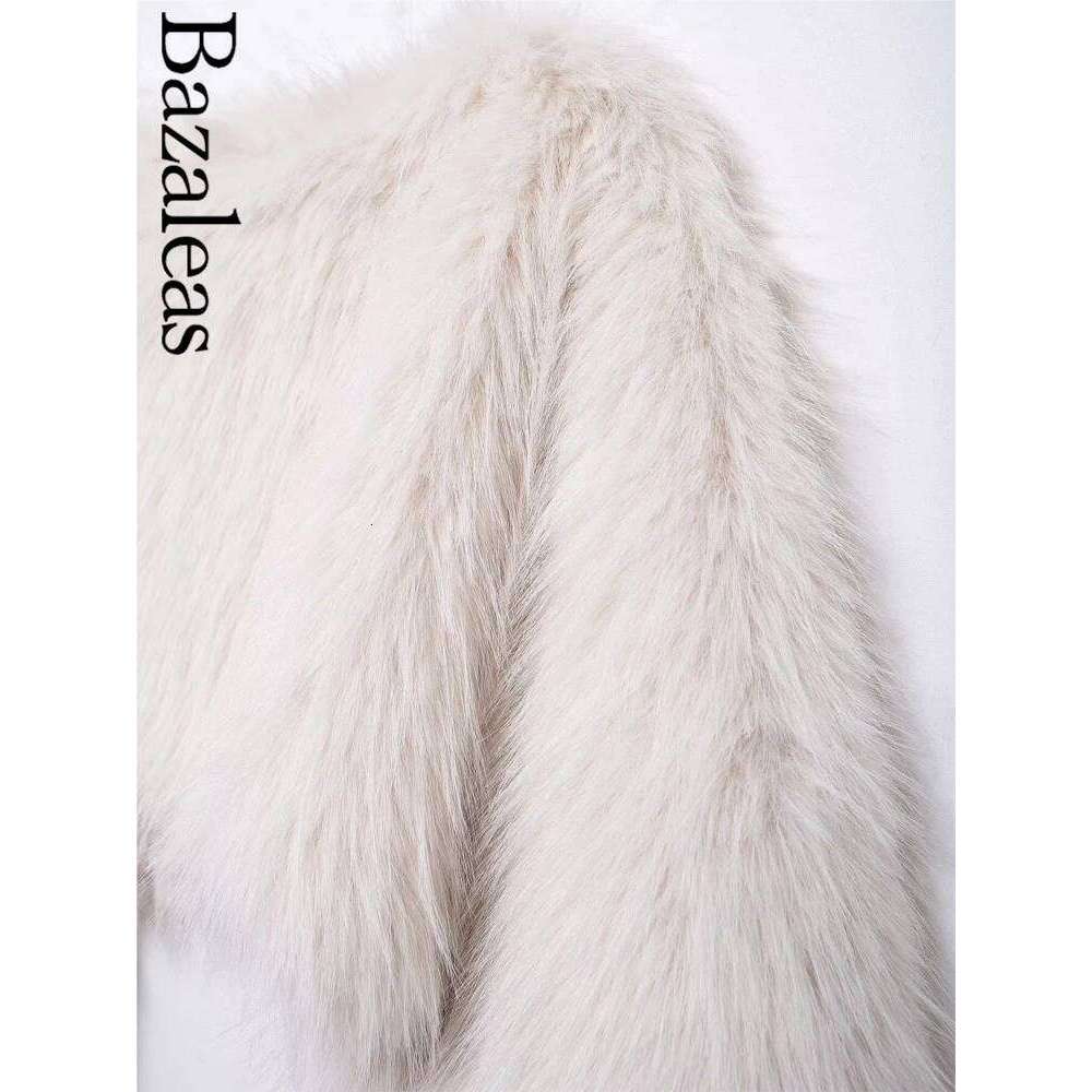 Store Warm Faux White Pullover Croppped Fur Soft Outwears Winter Coat For Women 2024
