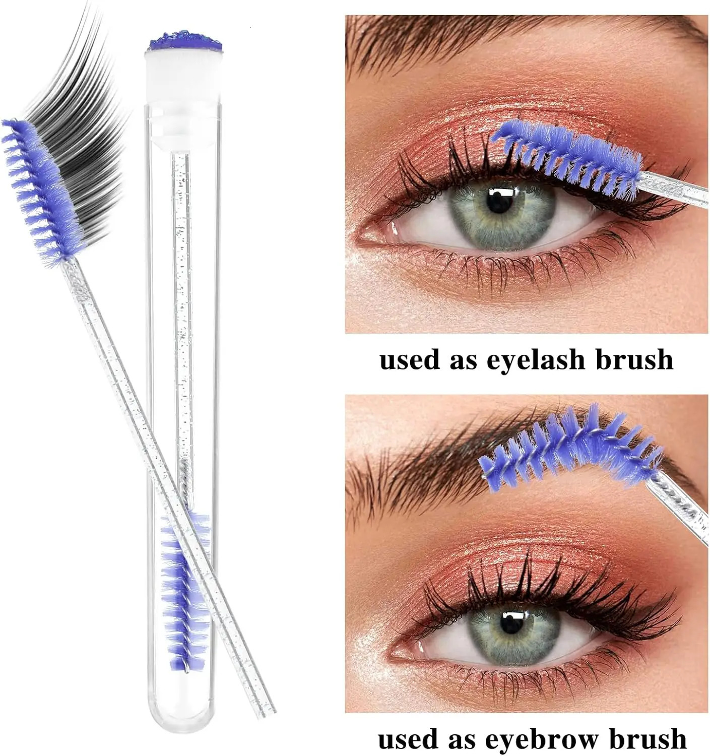 Reusable 50sets Eyelash Mascara Wands With Tube Lash Spoolie Brush In Container Disposable Eyebrow Applicator Case Wholesale 250729