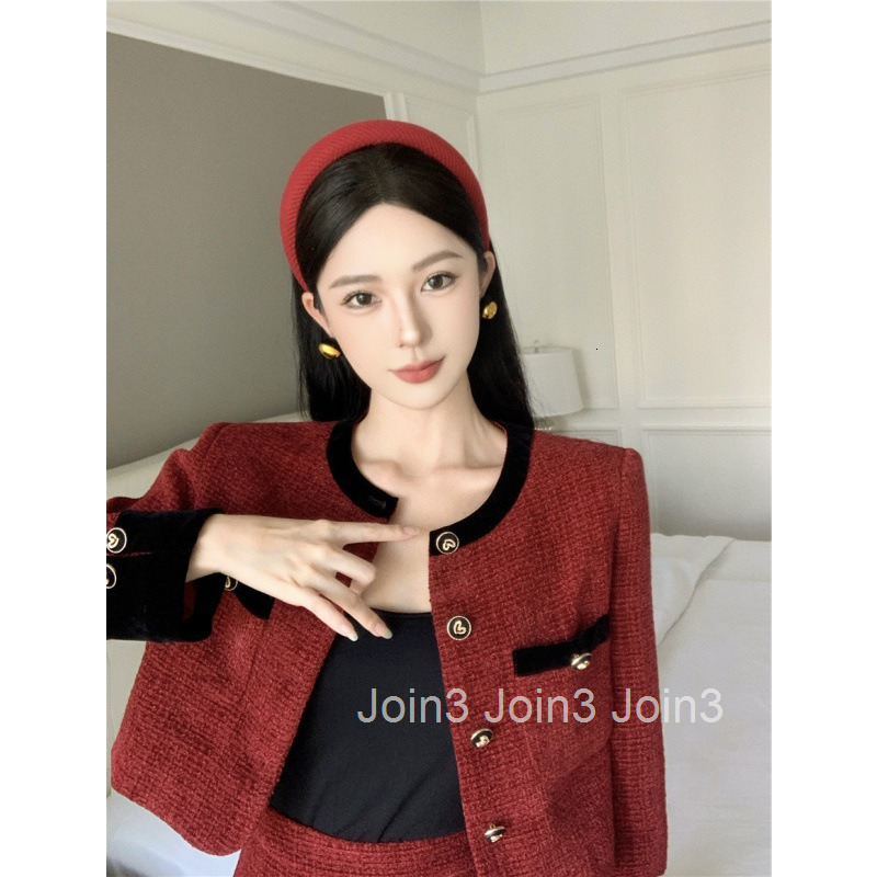 Autumn Winter New French Style Elegant Round Neck Cardigan Long Sleeve Coat Top Long Skirt Set for Women