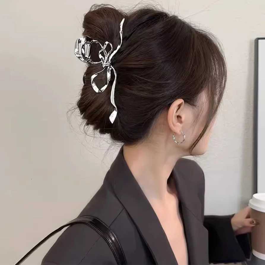 New Women Elegant Geometric Bow Hair Claws Vintage Simple Hair Clip Large Metal Hairpins Barrettes Fashion Hair Accessories Z250729