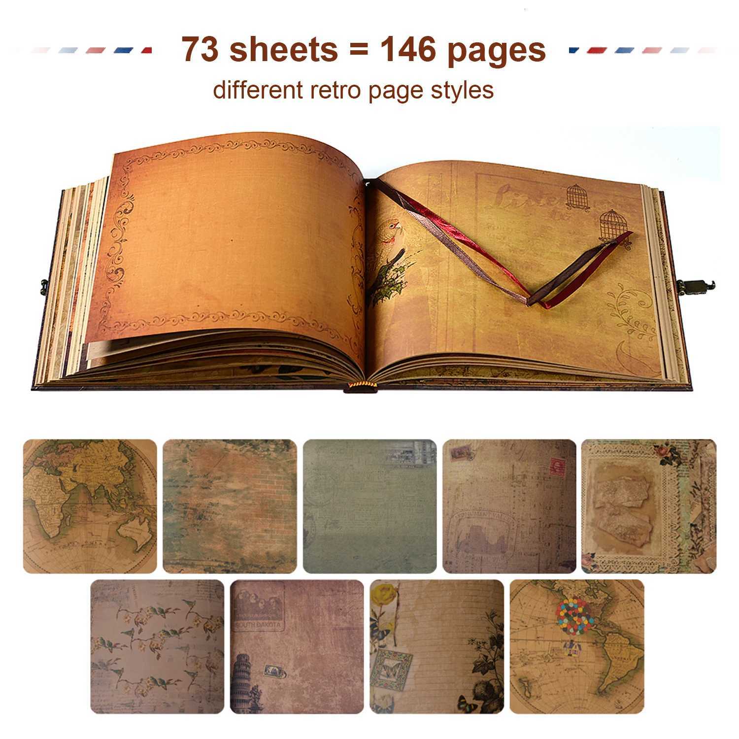 146 Page DIY Handmade Photo Album Scrapbook Our Adventure Book Retro Kraft Album Anniversary Wedding Memory Mothers Day Gift Z250729