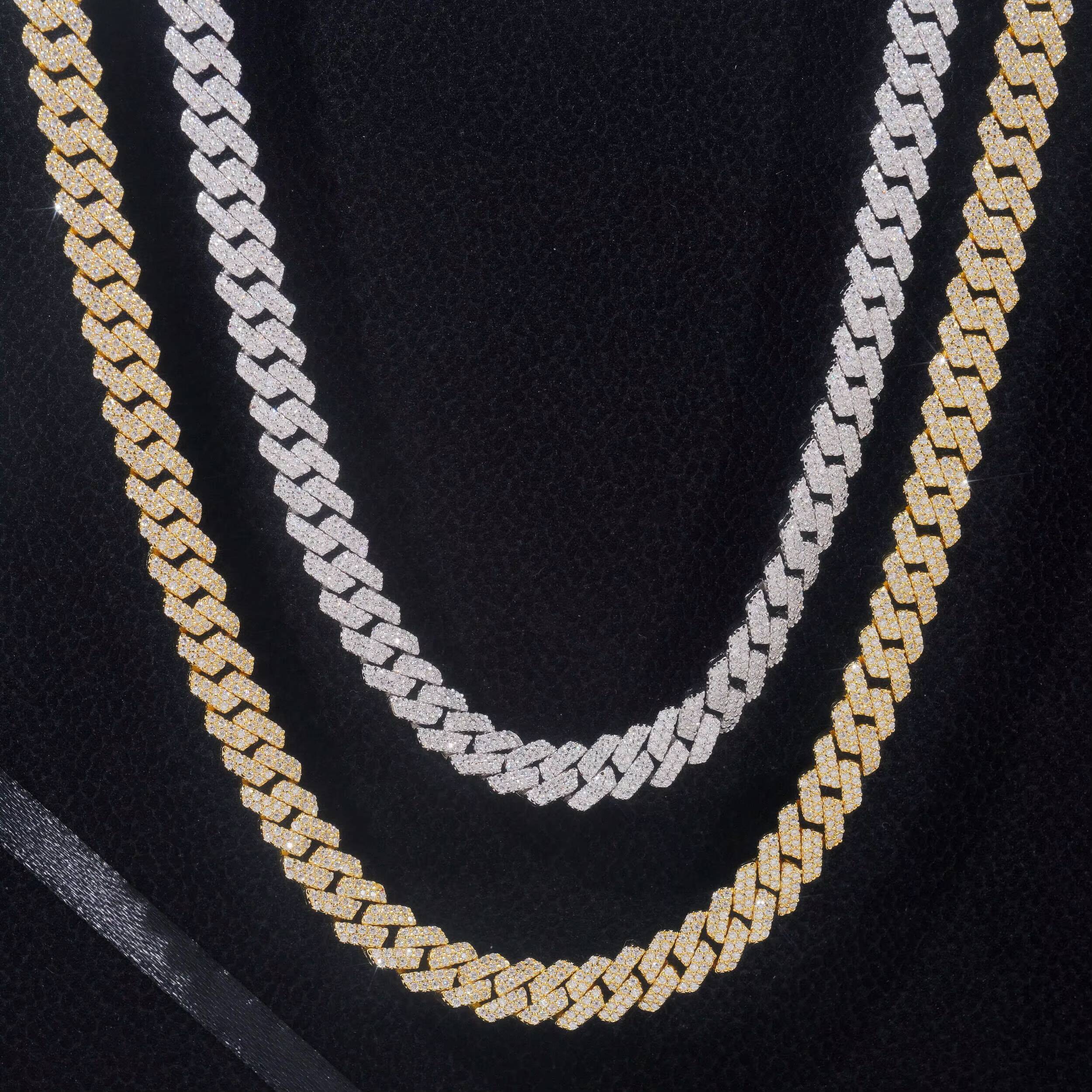 Fast Shipping 2Rows 8MM Iced Out Diamond Cuban Chain Hip Hop Style Vvs Moissanite Cuban Link Bracelet Men