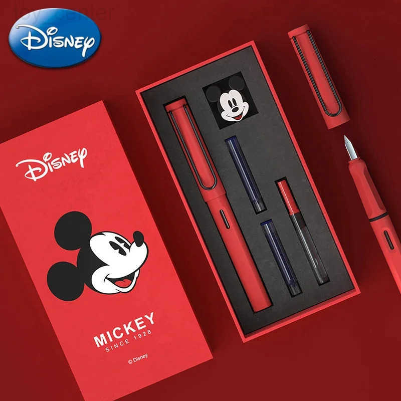 Disney Mickey Mouse Ink Pen Frozen Lotso Cartoon Figures Signature Pens Stationery Supplies Student Children Birthday Gift Box W250729