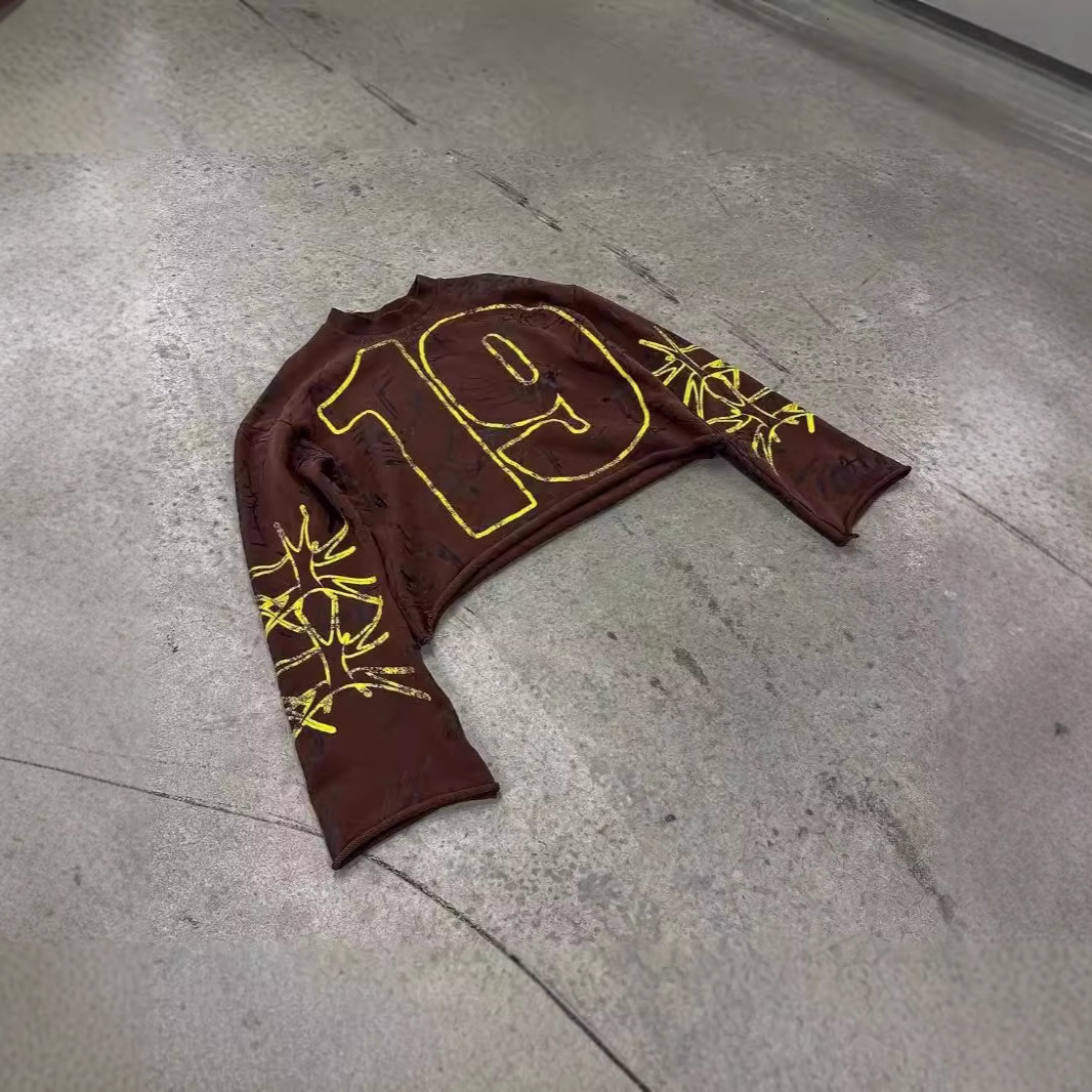 Gothic Street Style Digital Print Pattern T-Shirt Mens Fashion Hip Hop Harajuku Y2K Mens Casual Sweatshirt