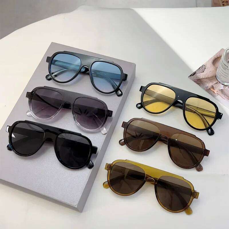 Vintage Brand Designer Oversized Pilot Sunglasses Women For Men Fashion Popular Big Frame New Sun Glasses Punk Eyeglasses
