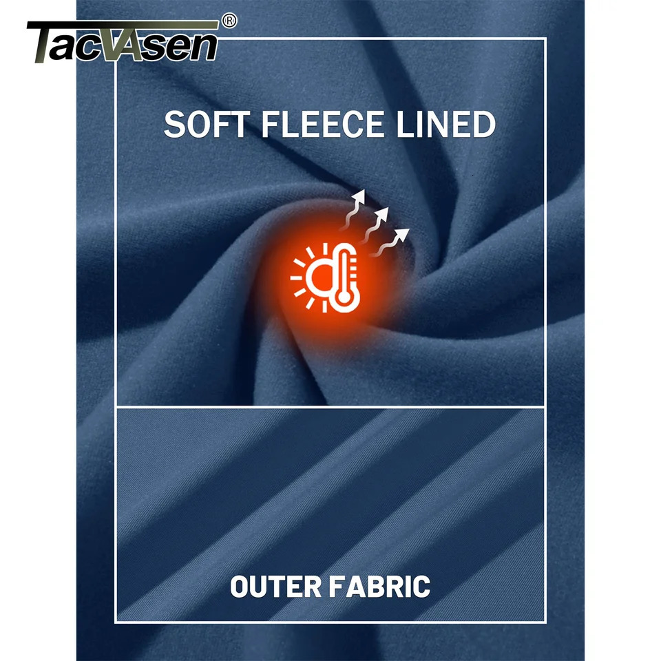 Tacvasen fleece lined tshirts mens thermal long sleeve t shirts winter autumn athletic workout base layer pullover tops male 250729