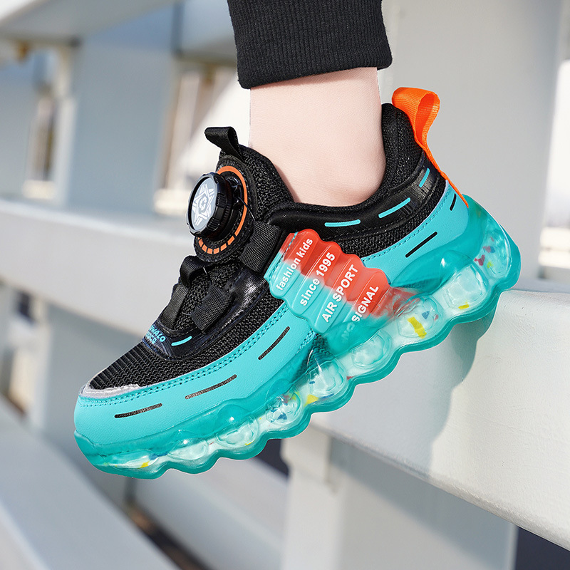 Girls' 2025 New Fashion Breathable Sneakers Children's Button Casual Running Spring and Autumn Mesh Shoes