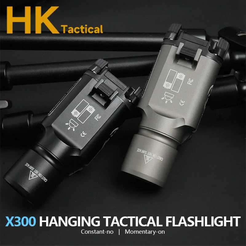 300 300U LED Aluminum Alloy Weapon Flashlight Pistol Hanging Tactical Scout Light Fits 20MM Rail Suitable for Outdoor Hunting Use XJ250728
