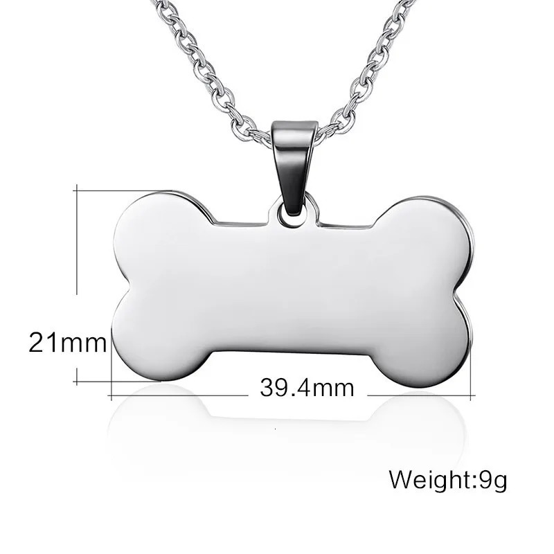 ZORCVENS Bone Shaped Pendant Necklace Stainless Steel Dog Tag Necklace Dotes On Pet Love Jewelry 250729