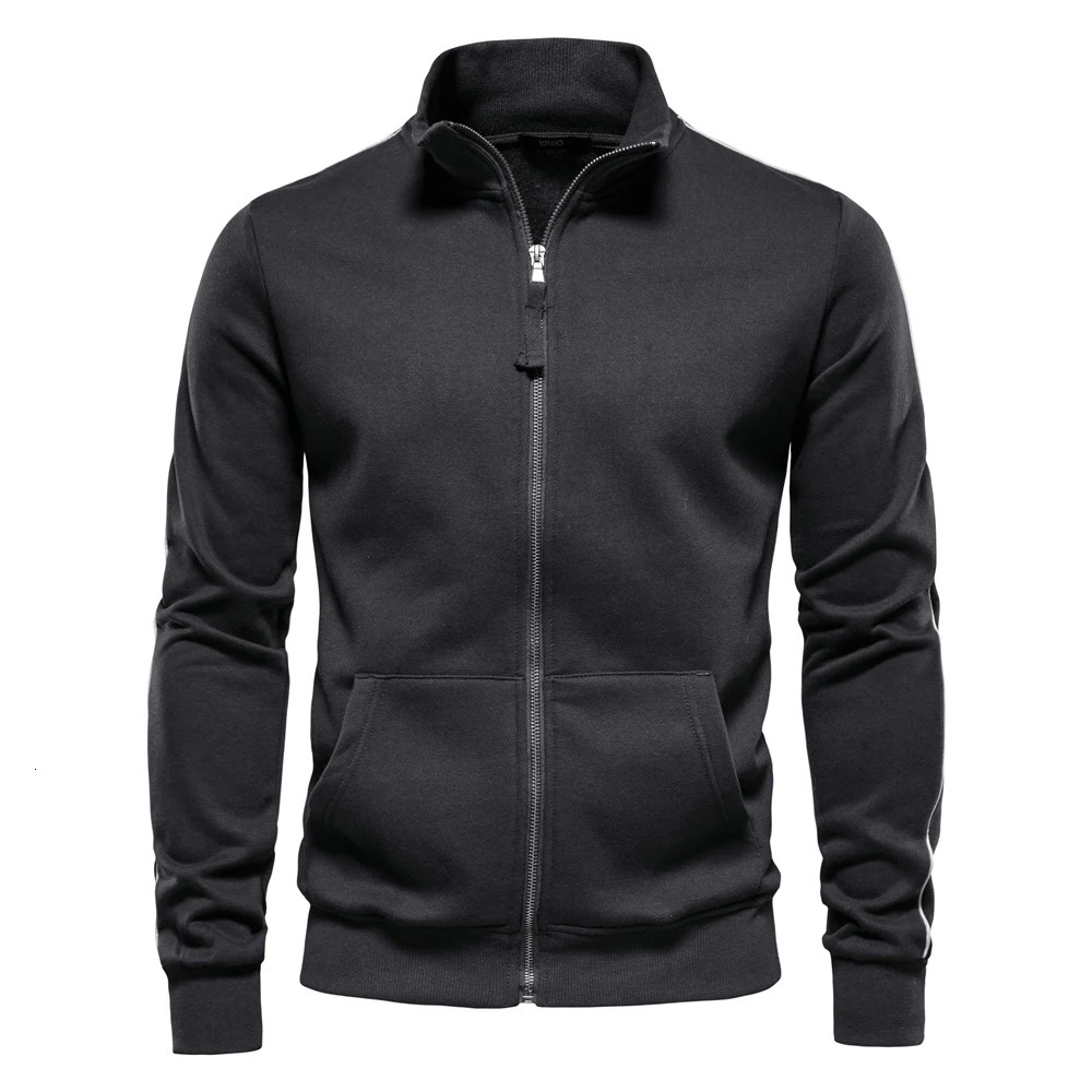 AIOPESON Mens Cottonblend Solid Zip Up Sweatshirts Casual Sport Cardigan Jacket Sweatshirt for Men 250729