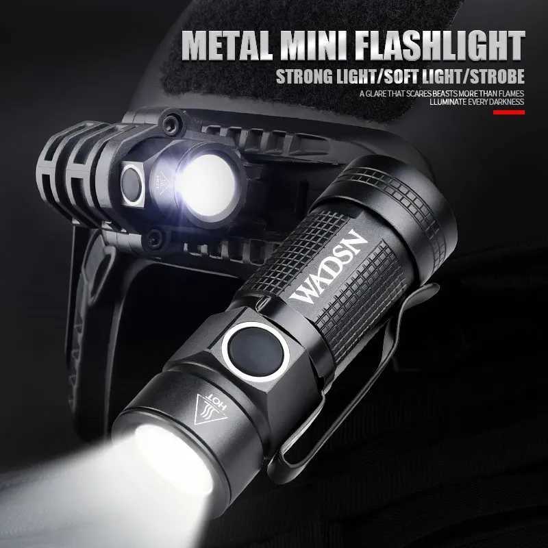 20mm Picatinny Rail Mount WADSN Tactical Helmet Strobe Light Hunting Scout Flashlight Helmet Scout Light With Hat Clamp Holder R250728