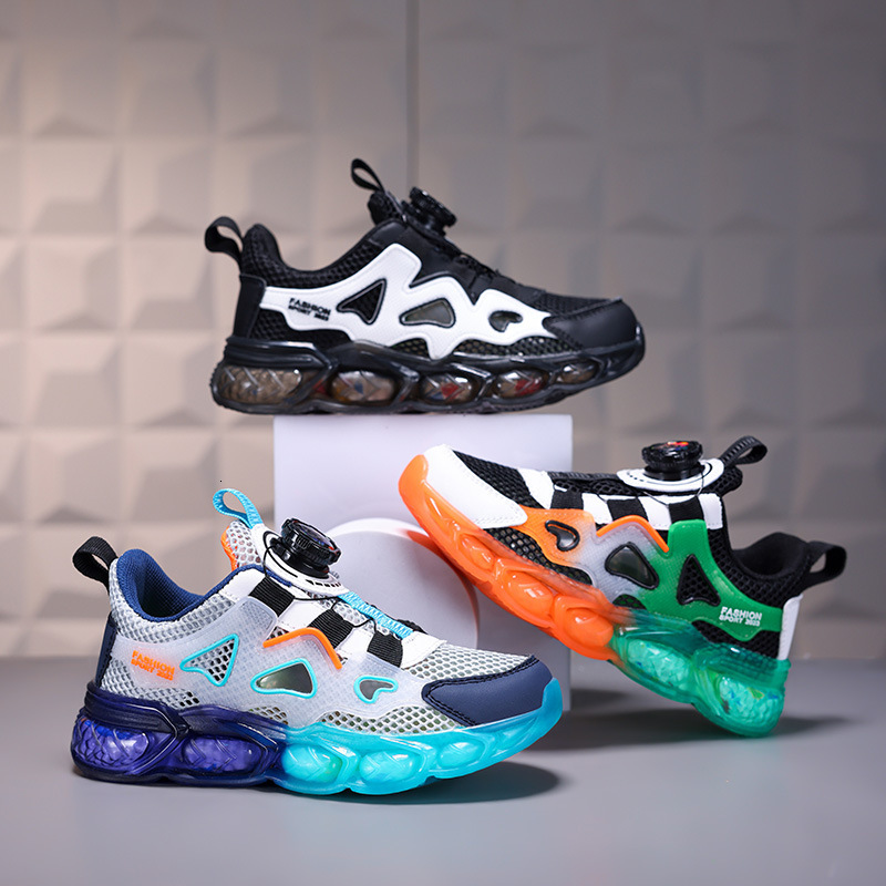 Boys' 2025 Summer New Single Mesh Hollow Frame Children's Sports for Older Kids Running Shoes