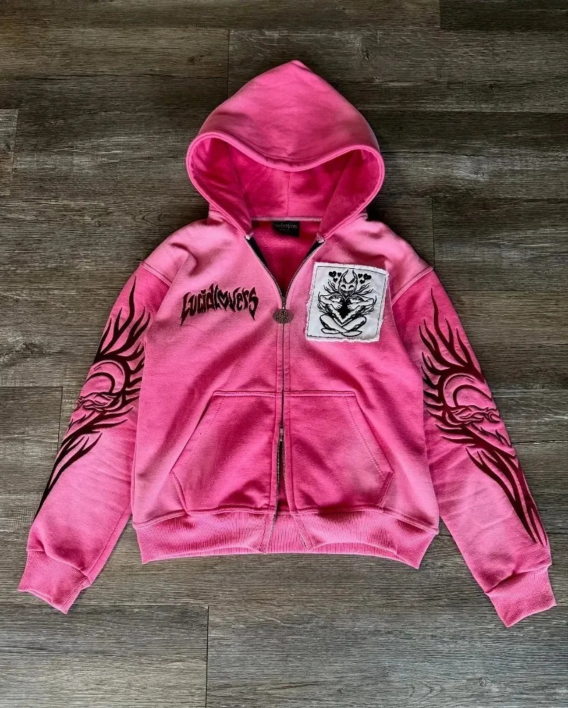 Autumn and Winter Fashion Letter y Patch Zipper Sweater Women Y2K Harajuku Retro Gothic Casual Joker Sports Sweater 250729