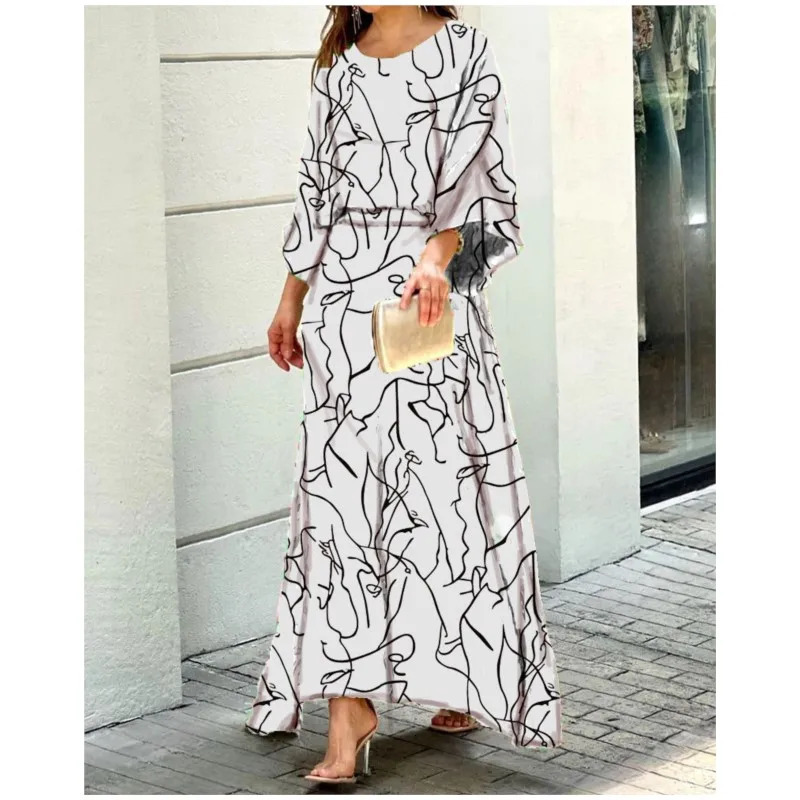 Holiday Printed Shirt And Long Skirt 2-piece Set Half Sleeved Top And Large Pleated Skirt Womens Flared Sleeve Skirt Set Suit 250728