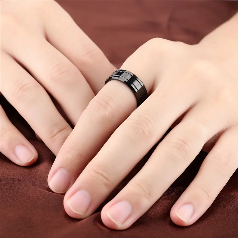 Fashion Black Stainless Steel Ring For Men Punk Vintage Male Ring Jewelry Fashion Mens Big Ring Wholesale 250729