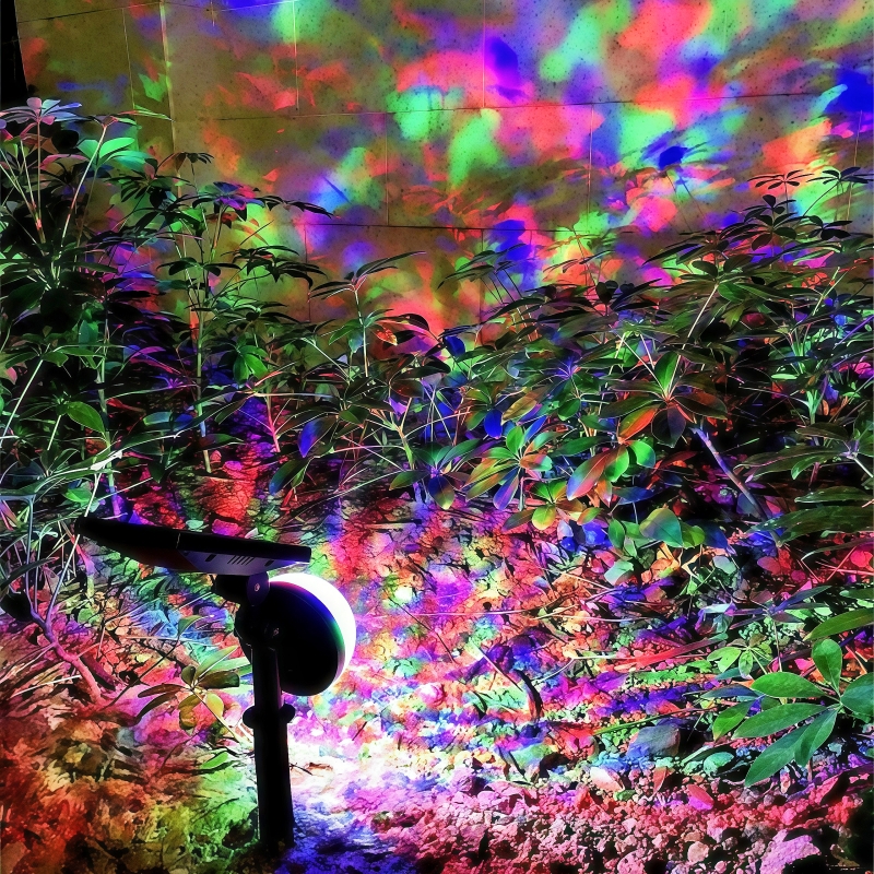 Solar Lawn Light Outdoor Waterproof Sound Control Flashing Courtyard Garden Landscape Disco Colorful Rotating Spotlight