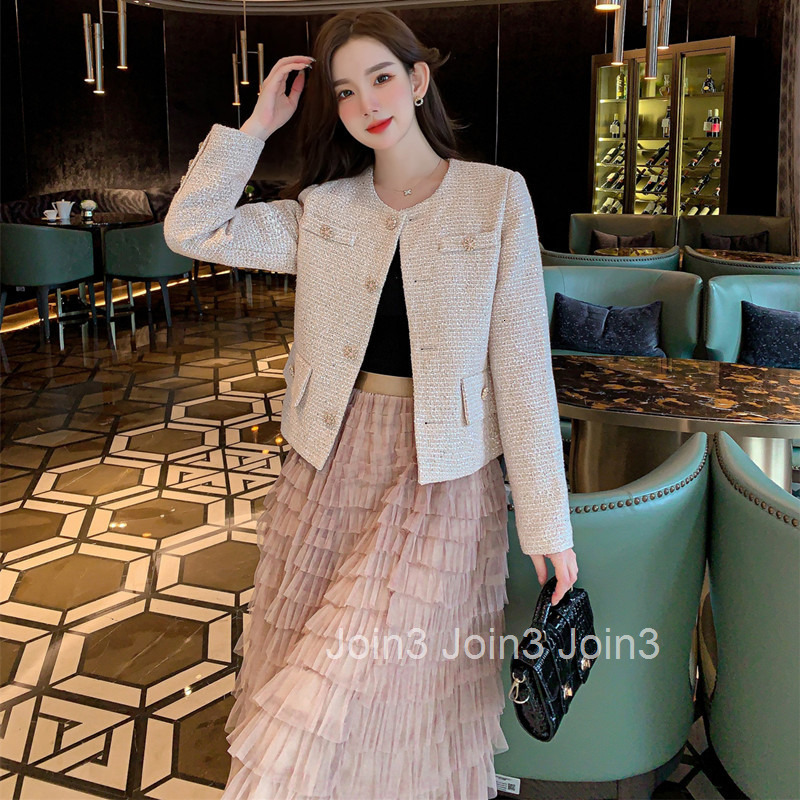 Spring and Autumn New Trendy Socialite Chic Blazer and Midi Skirt Two-Piece Set for Women