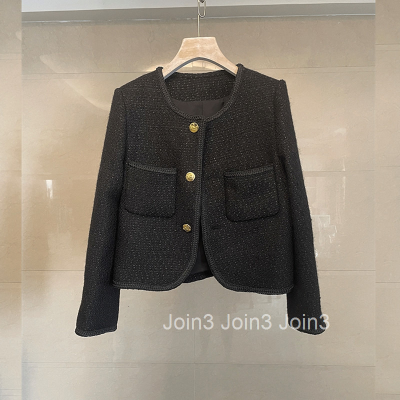 French Style Fashionable Thick Woolen Coat for Women Black Autumn New Slim Fit for Dating and Outings with Best Friends Nanyou