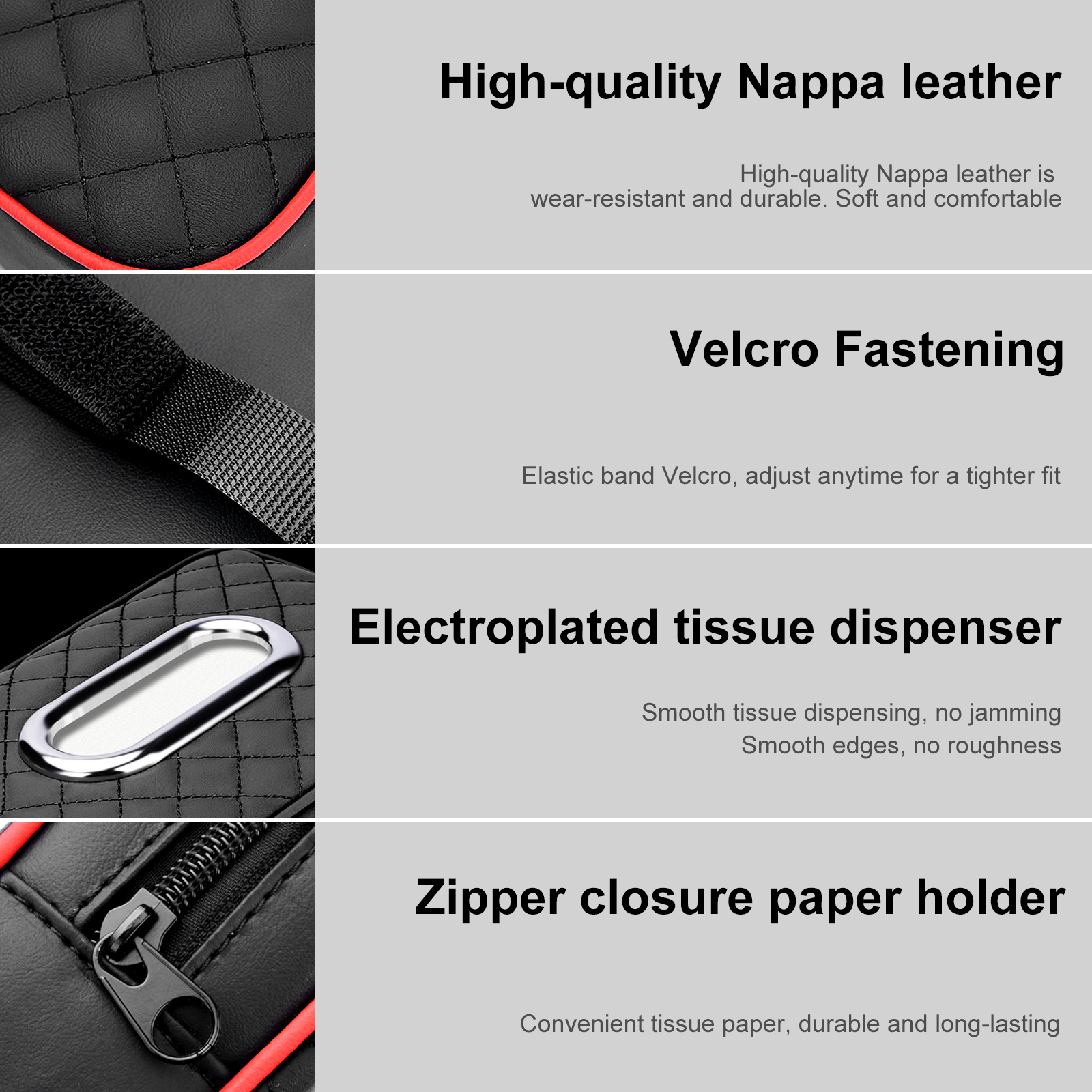 Car Tissues Holder,Tissue Box Holder for Car, Car Napkin Case, Hanging Paper Towel Clip, PU Leather Tissue Box, Paper Carton