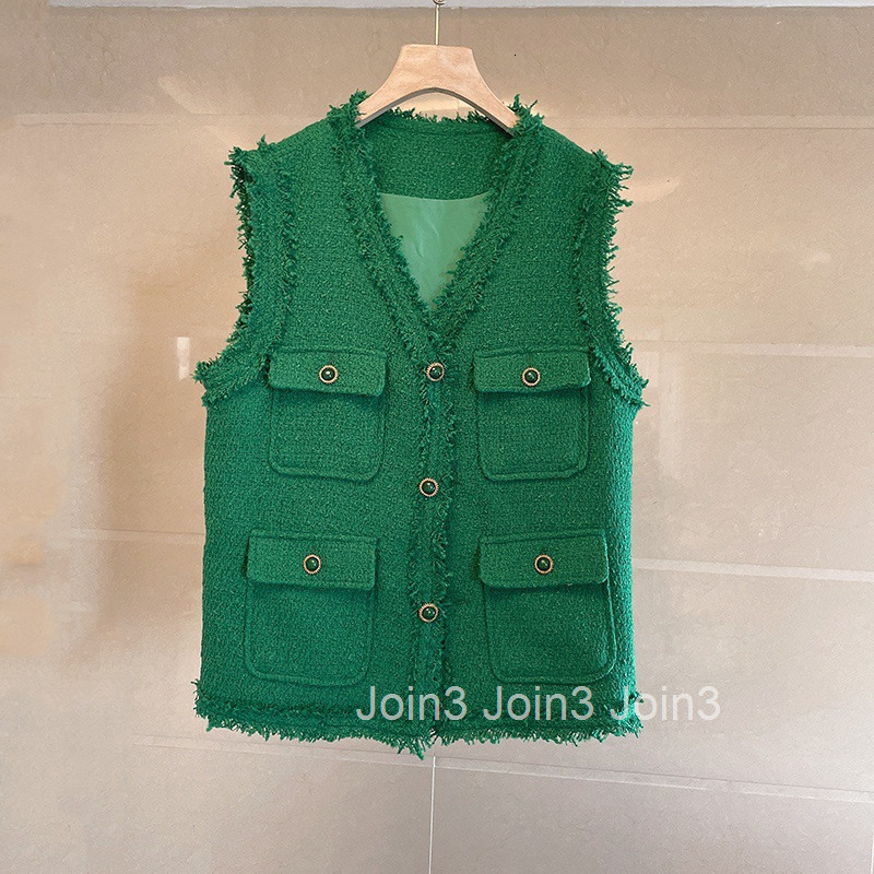 Korean Fashion Elegant Vest Jacket for Women Autumn Winter New Tweed Vest with Tassels Trendy Style