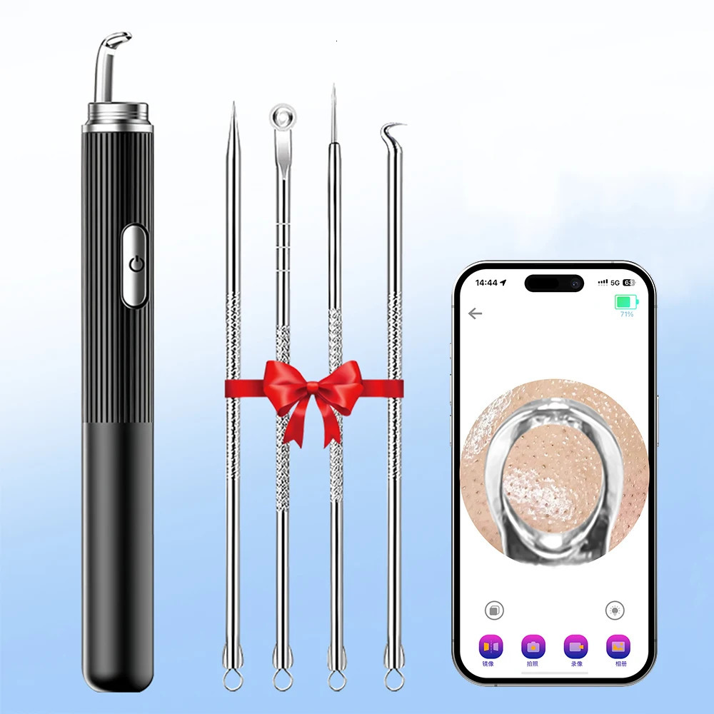 Visual Blackhead r with Camera Pimple Popper Extractor Tool Pore Cleaner Kit for Comedone Whitehead Black Dots 250726