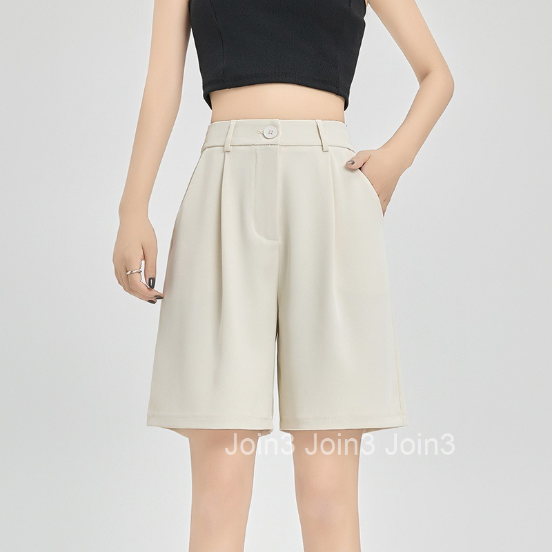 Summer New Large Size Suit Shorts for Women Thin Casual Wide-Leg Shorts Mid-Length Five-Point Pants with Draped Effect