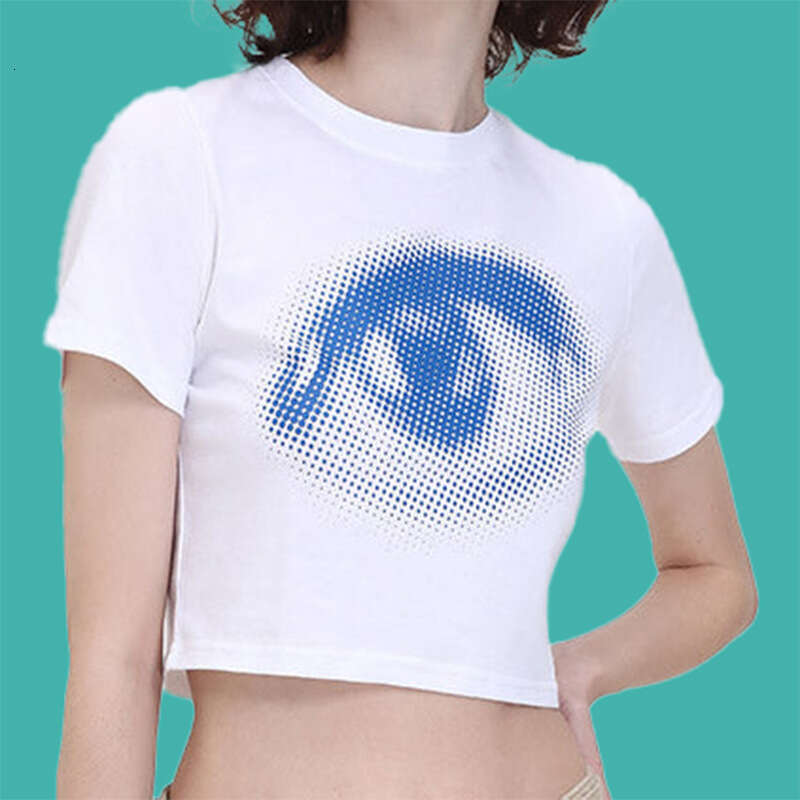 Designer T Shirt European And American Fashion Women's E-Girl Printed Harajuku Short Round Neck Short Sleeve T-Shirt Women's Top