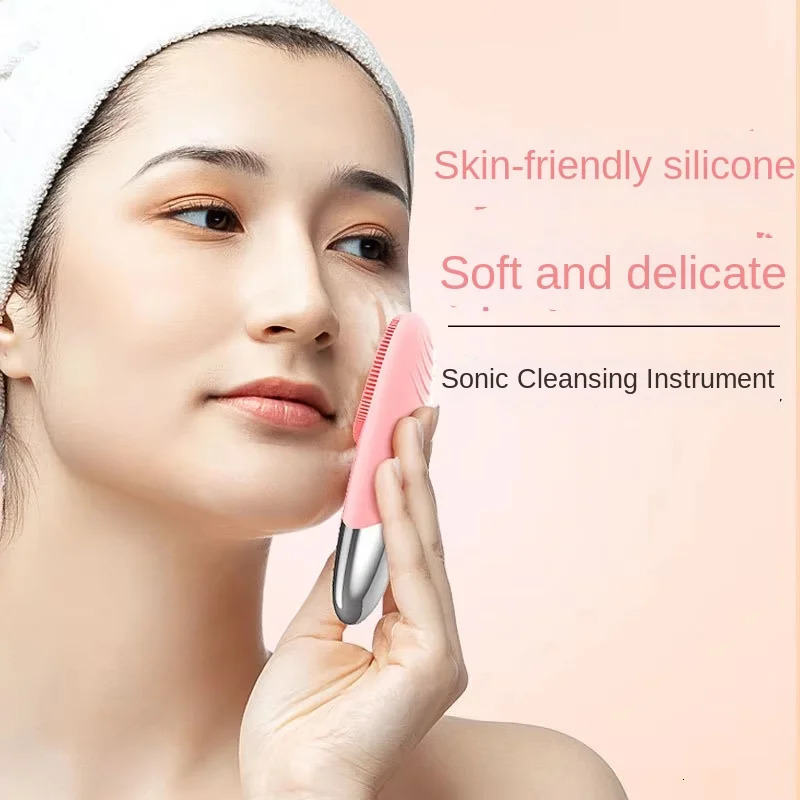 Manual Electric Facial Cleansing Brush Silicone Sonic Face Cleaner Deep Pore Cleaning Skin Massager Face Cleansing Brush Device 250726