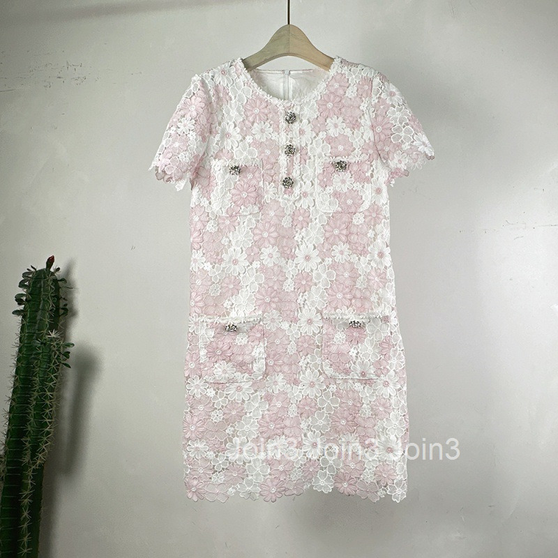 Summer New Fashionable Socialite Elegant Youthful Sleeve Dress French Round Neck Design Short Dress