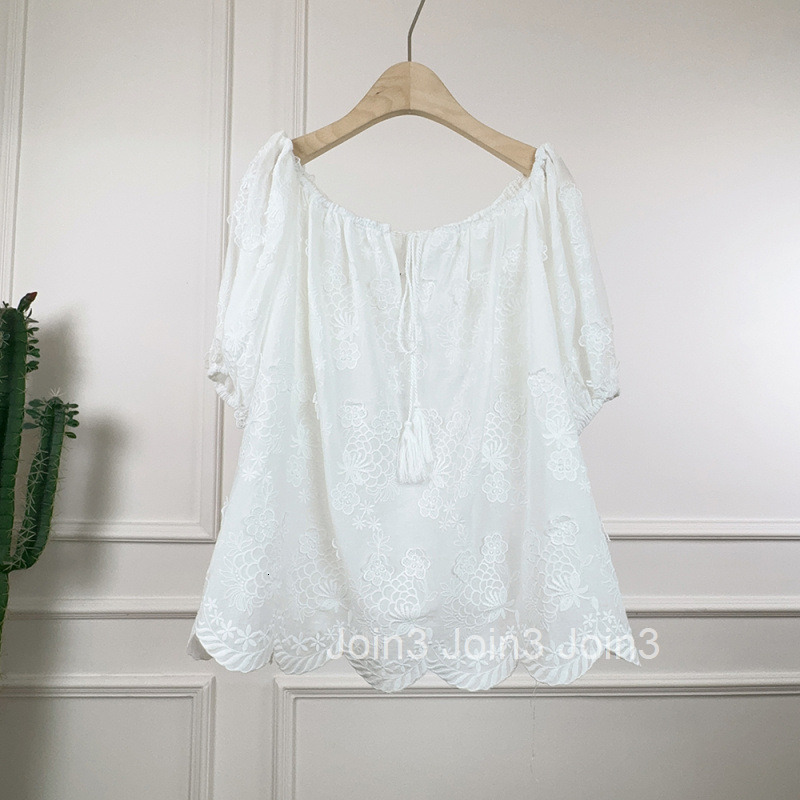 South Korea Summer New Fashion Large Round Off-Shoulder Drawstring Silk Doll Shirt Short Sleeve Blouse Womens Top