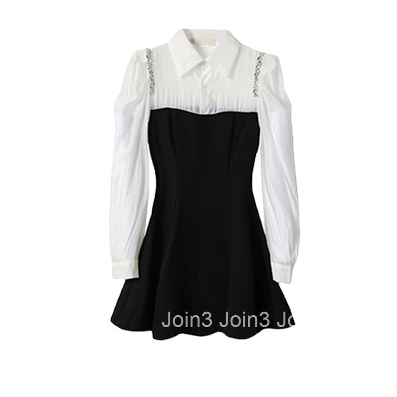 French Style Elegant Slim Fit Long Sleeve Dress Autumn New Belly Covering Pear Shape Body Slimming Shirt Collar A-line