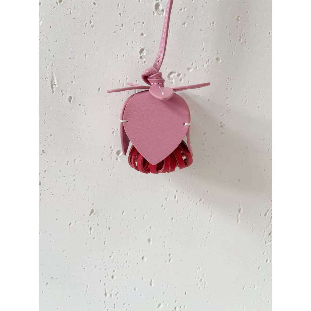 Miu Style Genuine Leather Handmade Bud Flower Bag Alternative Car Pendant Keychain