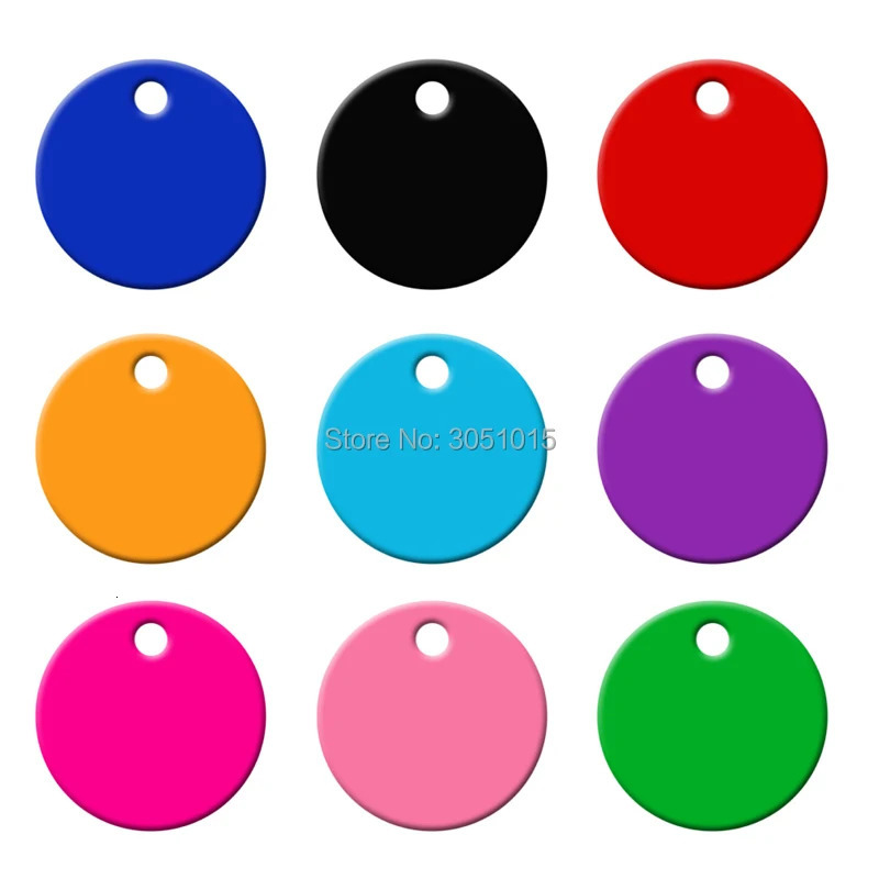 Wholesale 100Pcs Round Tags Dog Pet Id Tags Aluminum Anodizing NamePlate Engraved Dog Number ID Tag Card Charm Personalized 250729