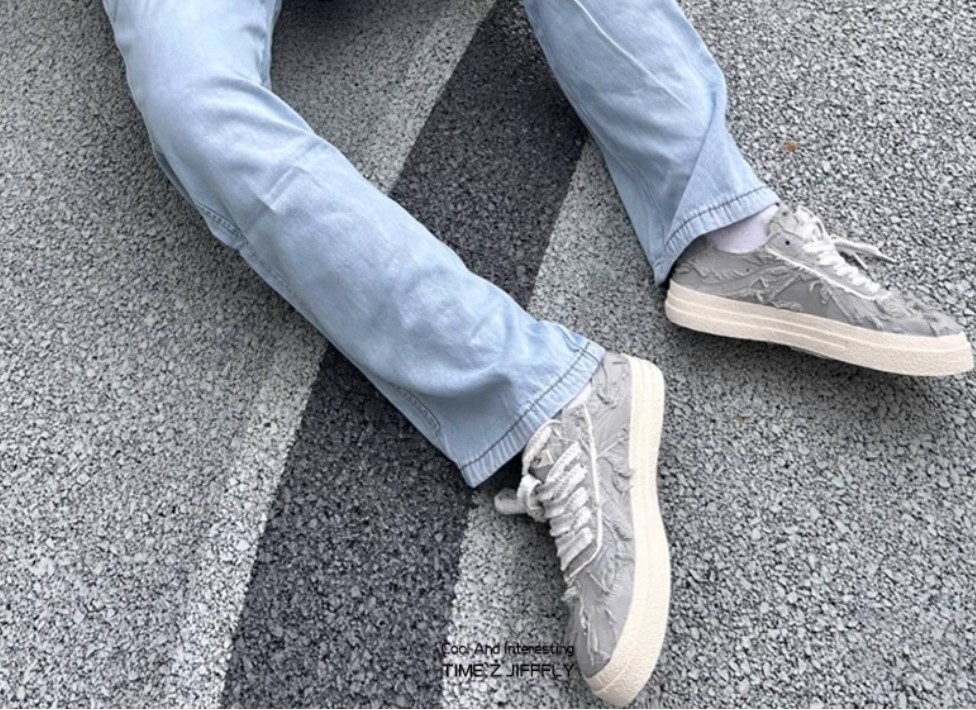 Jifffly Canvas Shoes for Men & Women - Breathable Low Top Sneakers with Distressed Aesthetic Design