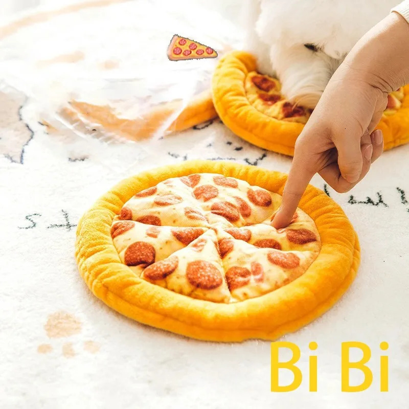 Plush Dog Toy Doughnut Pizza Shape Pet Squeaky Toys for Small Large Dogs Teeth Cleaning Puppy Chew Sound Supplies 250729
